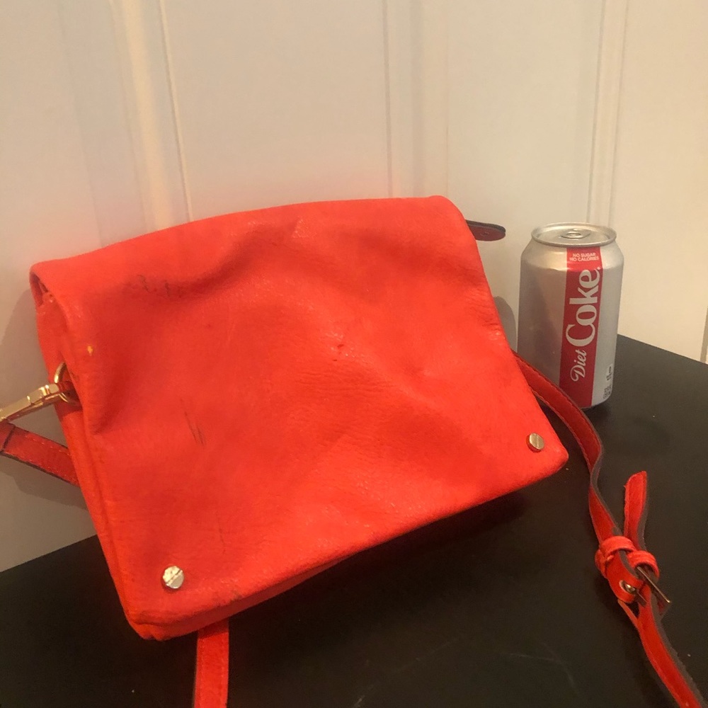 Orange leather purse